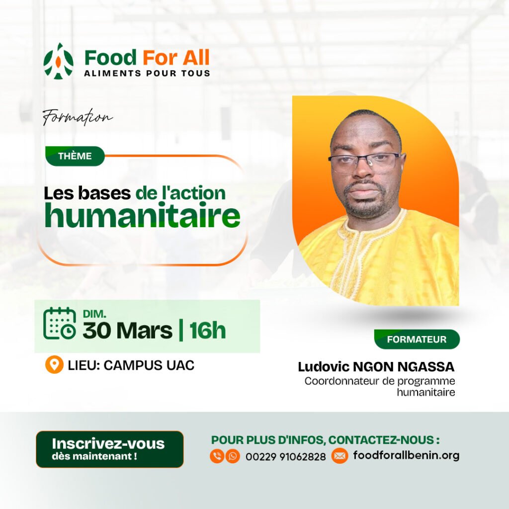 Formation incontournable intitulée « Les bases de l’action humanitaire »